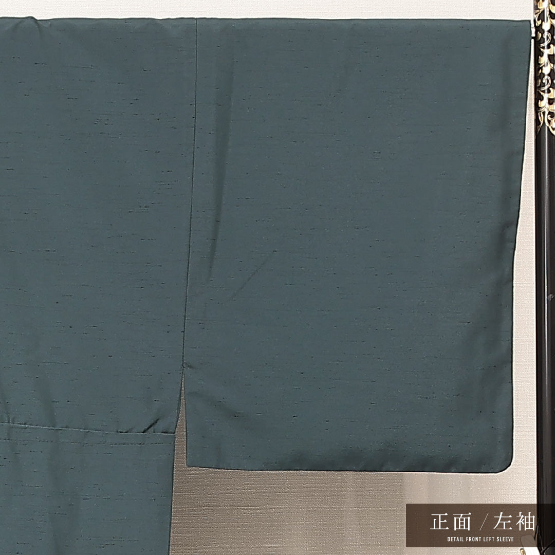 洗える着物 男着物 袷 身丈138cm 裄丈73cm ポリエステル Sランク カジュアル 棒衿 Sサイズ 無地 紺系 RP 1224-16884