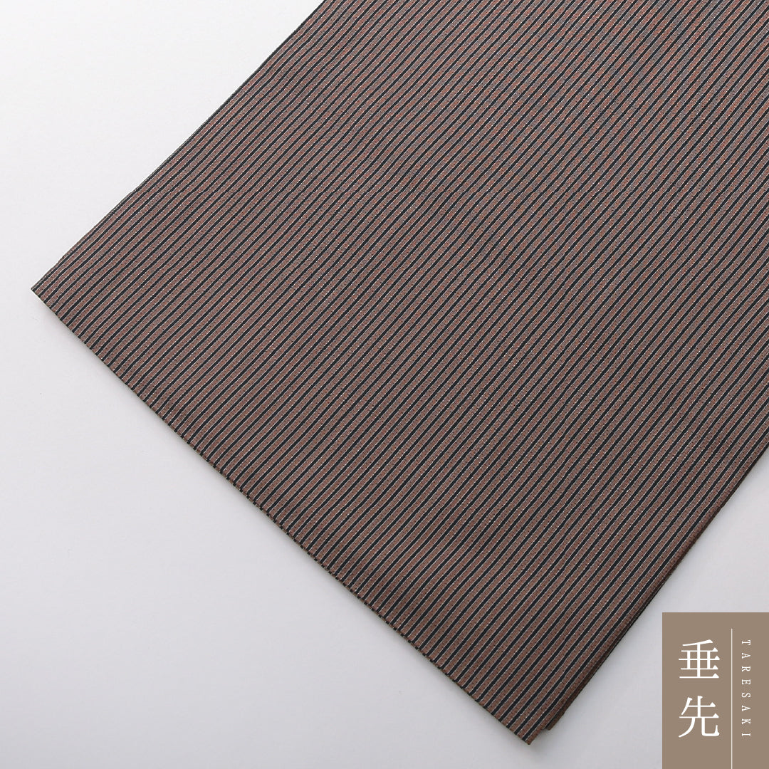 袋帯(紬) 帯丈448cm インフォーマル 全通 帯芯なし Sランク 正絹 縞 ベージュ系 1223-02130