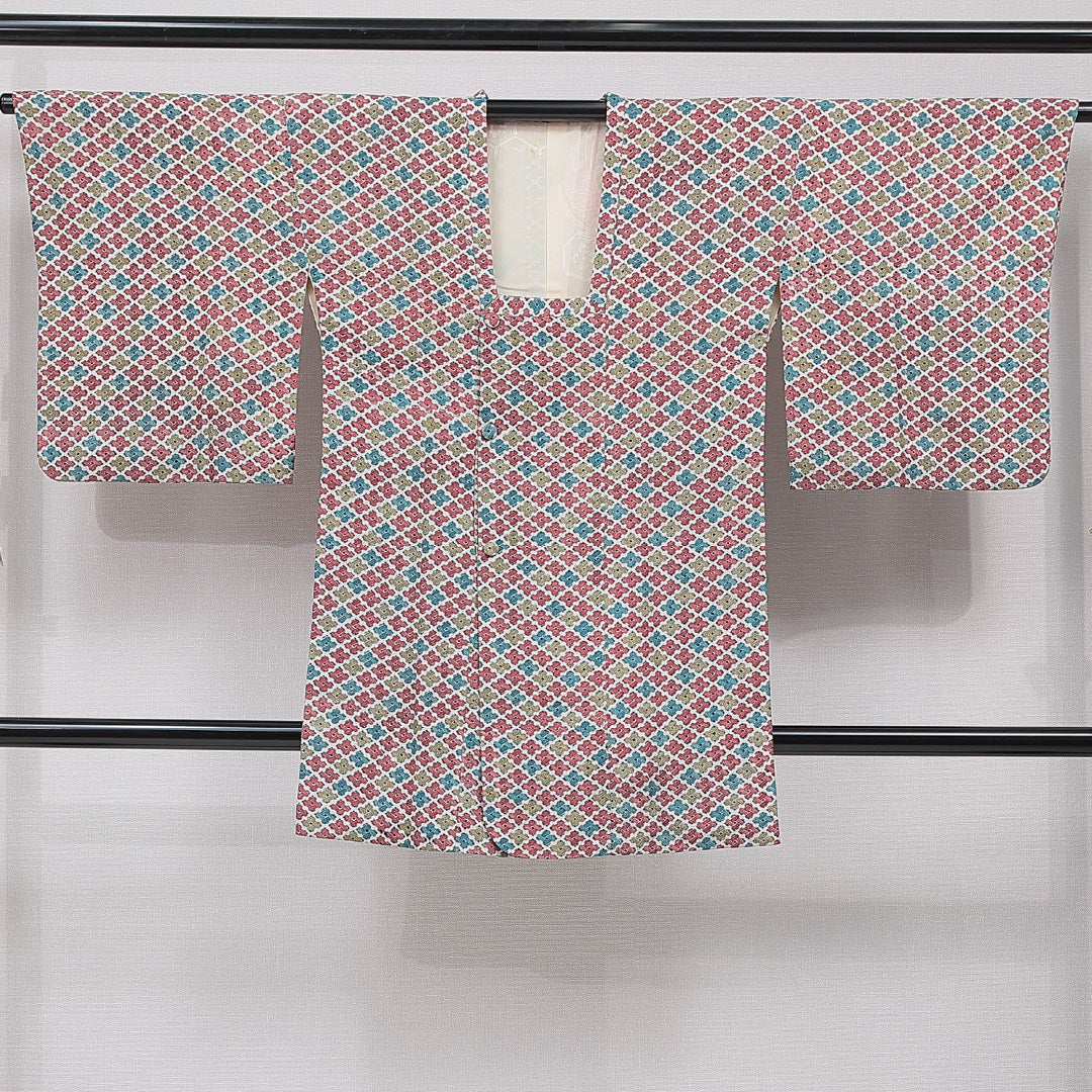 道行コート 袷 身丈92cm 裄丈61cm 正絹 Aランク カジュアル Sサイズ 菱 多色系 HP 1237-15463