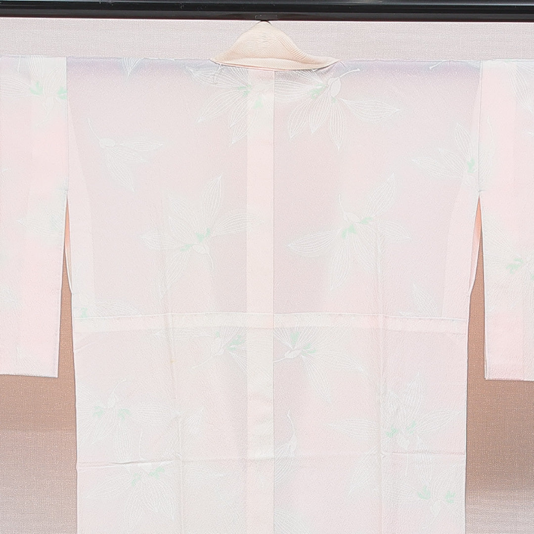 長襦袢 無双袖 身丈122cm 裄丈61cm 正絹 Cランク Sサイズ 花柄 ピンク系 HP 1239-16671