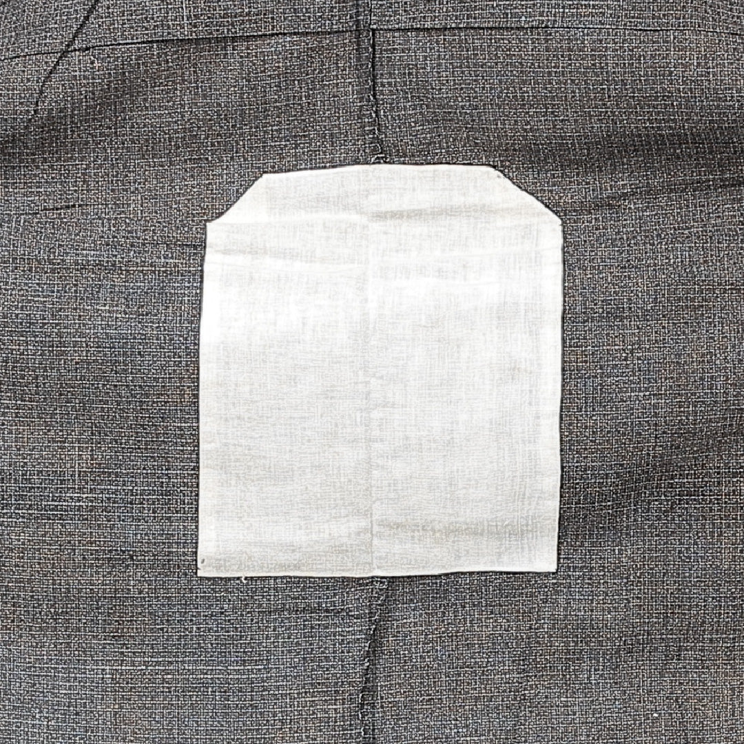 男着物 単衣 身丈137cm 裄丈64cm 正絹 Sランク Sサイズ 棒衿 カジュアル 居敷当て 肩当て 無地 黒系 1219-15237