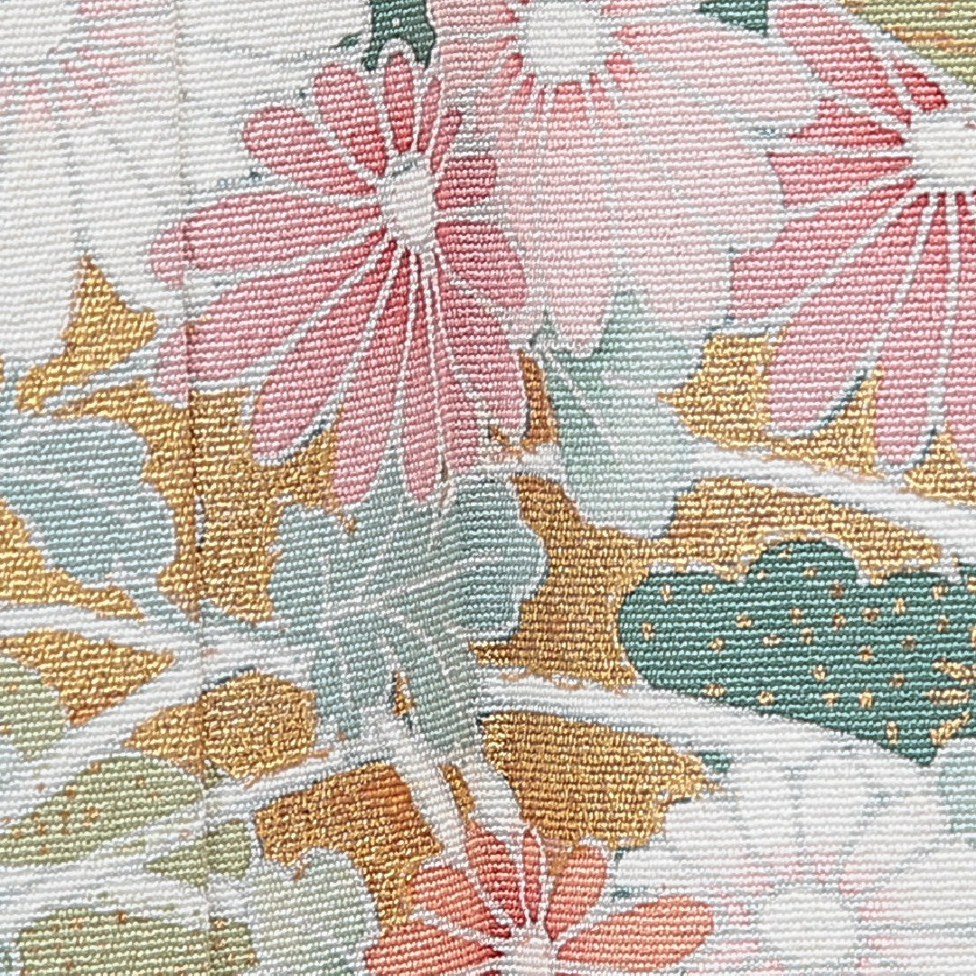 訪問着 袷 身丈155cm 裄丈66cm 正絹 Bランク Mサイズ 広衿 セミフォーマル 扇 流水 菊 水色系 1212-15654