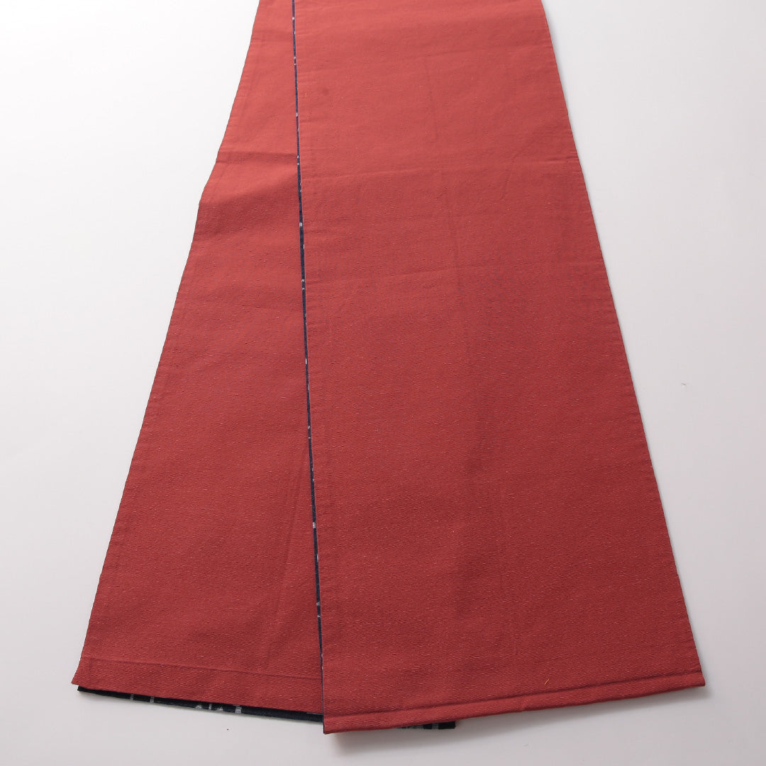 袋帯 帯丈444cm カジュアル 全通 Sランク 正絹 燕 格子 紺系 1223-01797