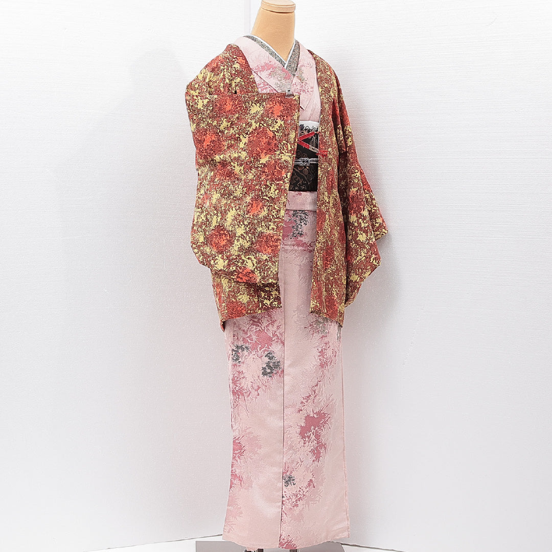 羽織 袷 身丈76cm 裄丈61cm 正絹 Sランク カジュアル Sサイズ 紐あり 創作柄 多色系 RP 1232-15272