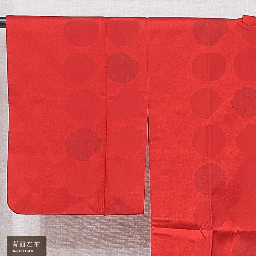 道行コート 袷 身丈80cm 裄丈64cm 正絹 Sランク セミフォーマル Mサイズ 抽象柄 赤系 RP 1237-16795