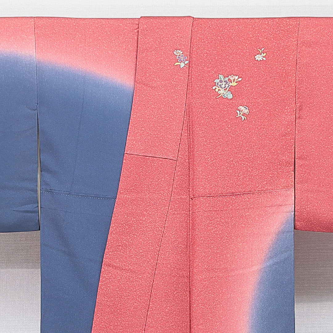 訪問着 袷 身丈169cm 裄丈64cm 正絹 Sランク セミフォーマル 広衿 XLサイズ 金駒刺繍 唐華 古典的 華やか 多色系 M4 1217-15096