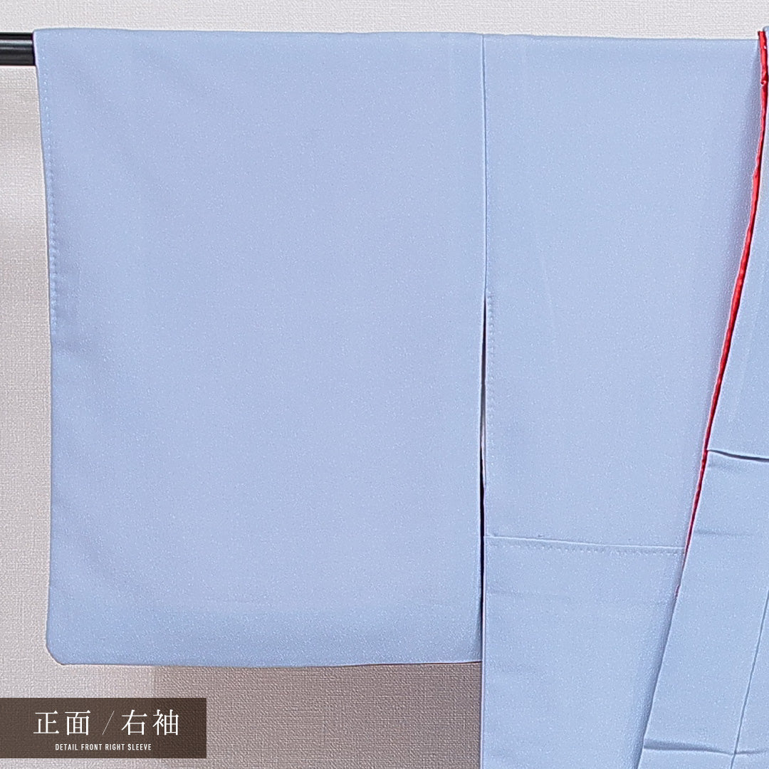 洗える着物 付下げ 袷 身丈159cm 裄丈65cm ポリエステル Bランク インフォーマル バチ衿 Mサイズ 山 水色系 HP 1218-16400