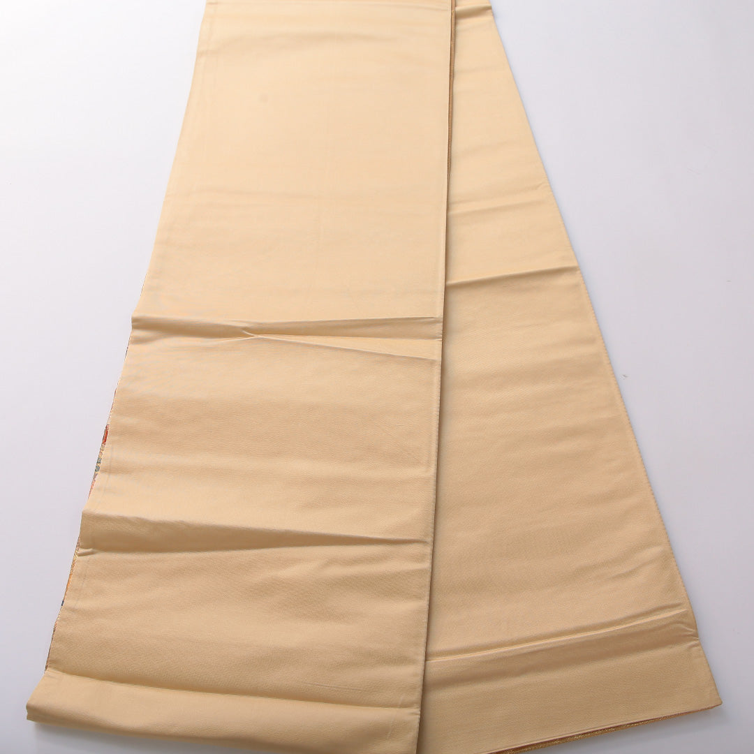 袋帯 帯丈430cm 正絹 六通 フォーマル 熨斗 雪輪 吉祥文様 金系 1243-02054