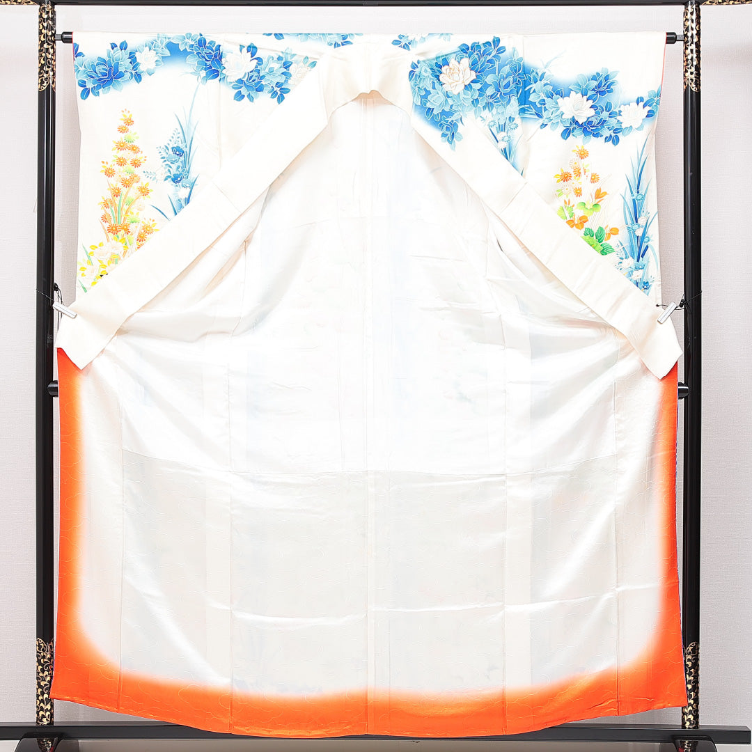 振袖 袷 身丈160cm 裄丈63cm フォーマル Cランク Lサイズ 正絹 広衿 牡丹 1213-F0640