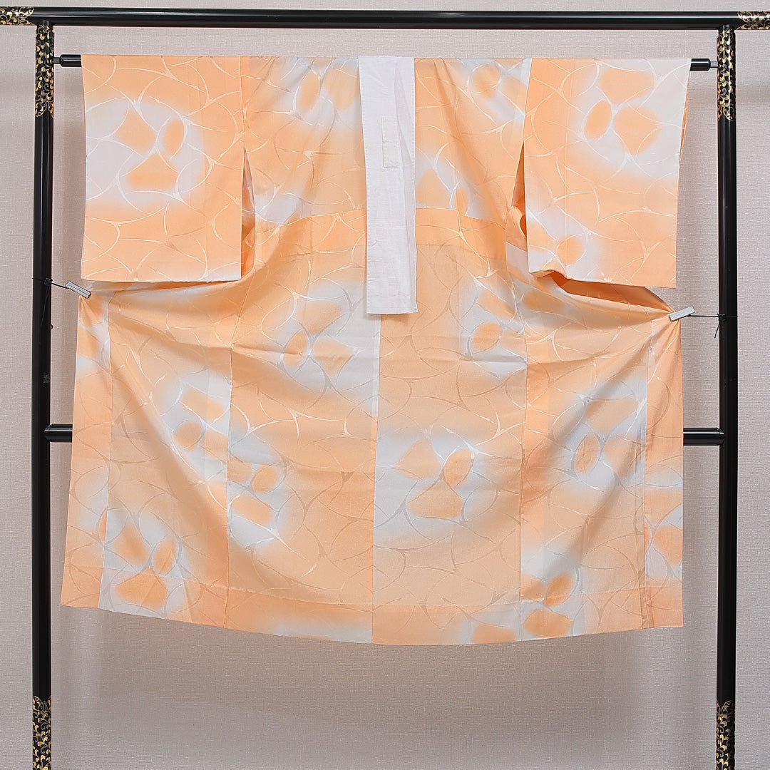 長襦袢 無双袖 身丈130cm 裄丈62cm 正絹 Sランク Lサイズ 創作柄 朱系 RP 1239-16479