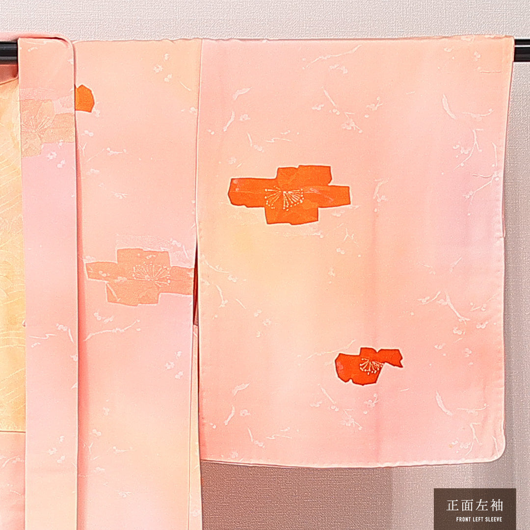 羽織 袷 身丈82cm 裄丈62cm 正絹 Cランク カジュアル Sサイズ 創作柄 ピンク系 HP 1232-15251