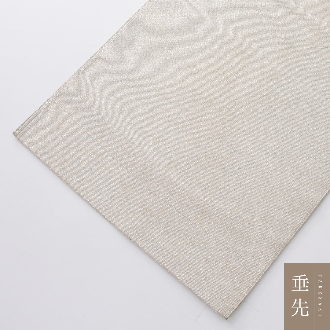 九寸名古屋帯 Cランク 帯丈332cm 正絹 ポイント柄 名古屋仕立て 織り セミフォーマル 向かい鳥 クリーム系 HP 1245-03972