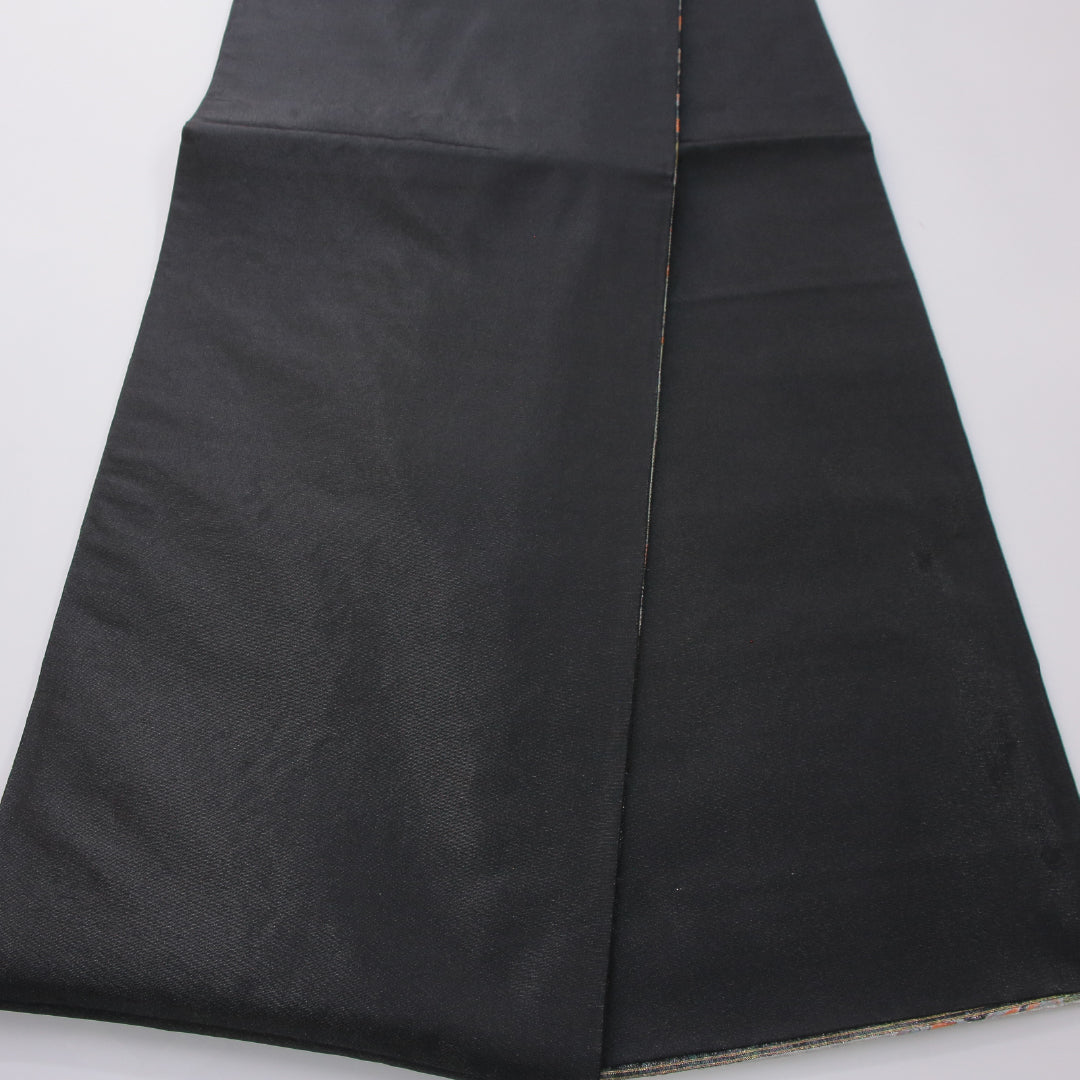 袋帯 帯丈442cm フォーマル 六通 Sランク 正絹 蝶 唐華 銀系 1223-02330