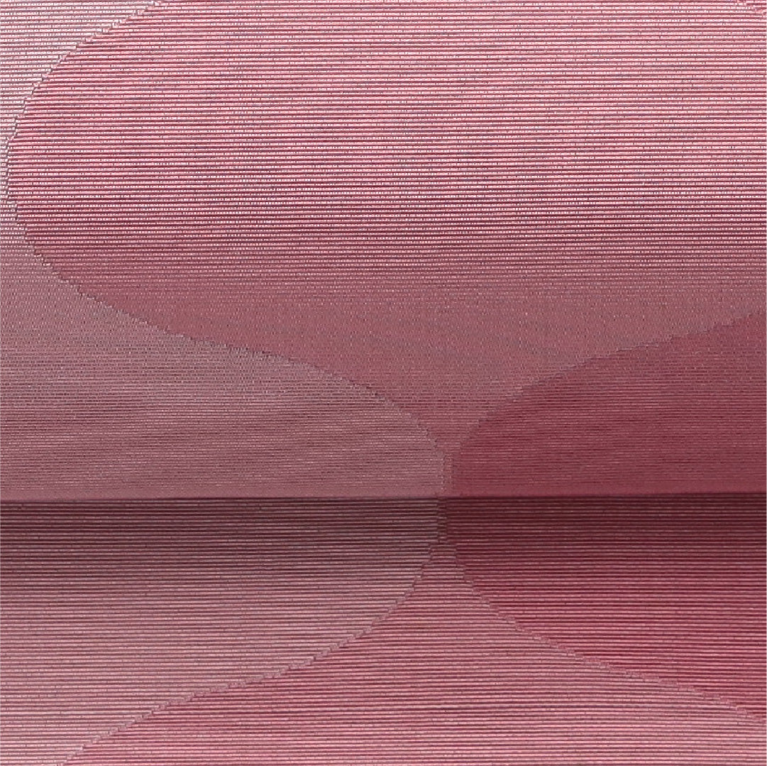 八寸名古屋帯 帯丈359cm カジュアル 松葉仕立て 全通 Cランク 正絹 幾何学柄 ピンク系 1224-03794