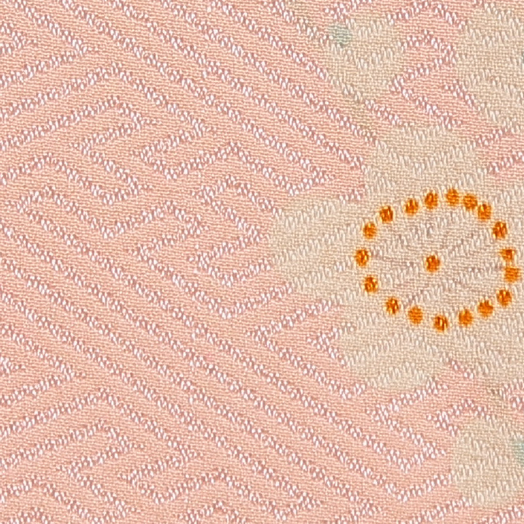 アンティーク 長襦袢 無双袖 身丈139cm 裄丈61cm 正絹 Cランク 2XLサイズ 梅 ピンク系 1229-16500