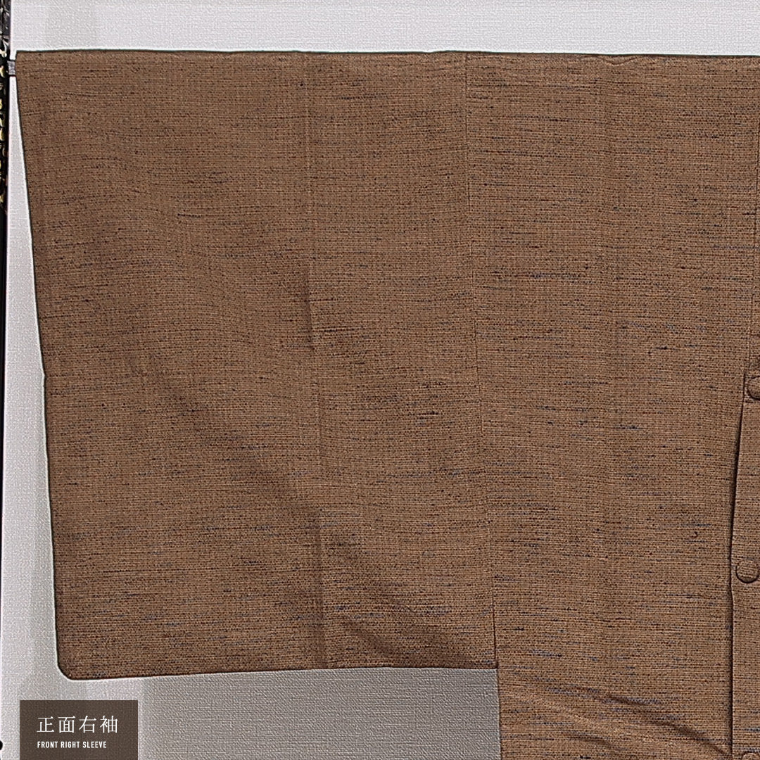 羽織 男性用 袷 身丈91cm 裄丈69cm 正絹 Sランク カジュアル Mサイズ 抽象柄 茶系 RP 1235-15433