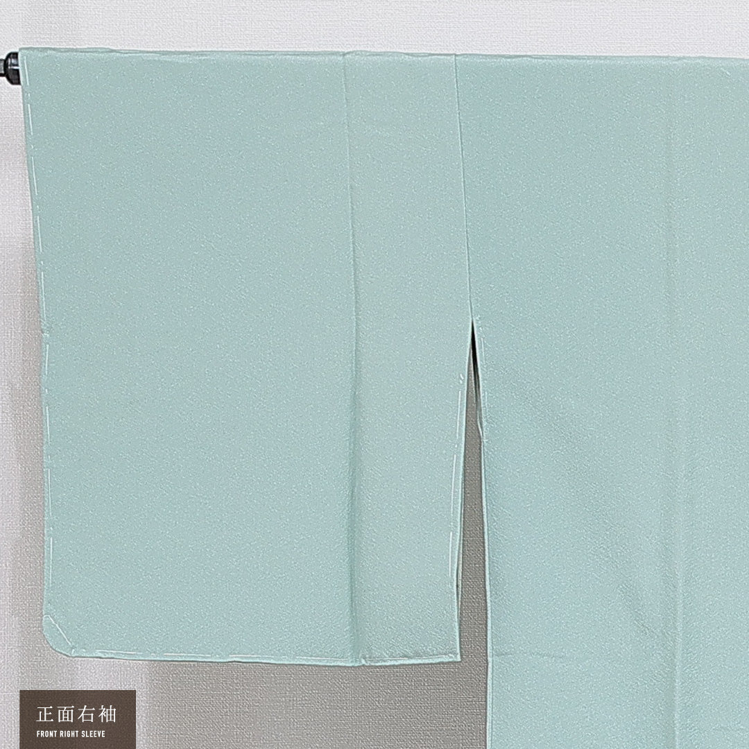 道行コート 袷 身丈92cm 裄丈66cm 正絹 Sランク セミフォーマル Mサイズ 金駒刺繍 ポケットあり 菖蒲 水色系 M4 1237-16860