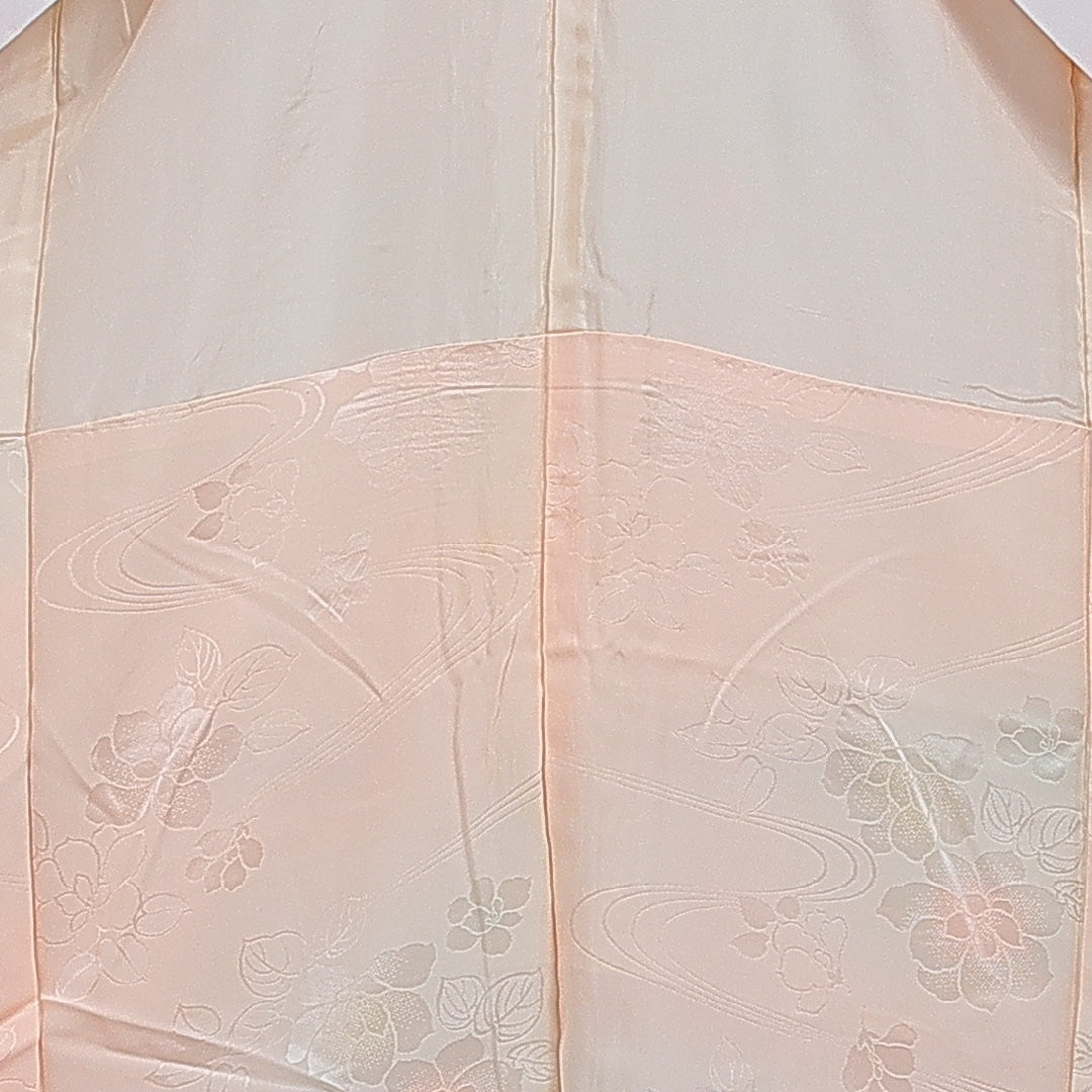 長襦袢 無双袖 身丈122cm 裄丈62cm 正絹 Cランク Sサイズ 椿 ピンク系 LP 1239-16622