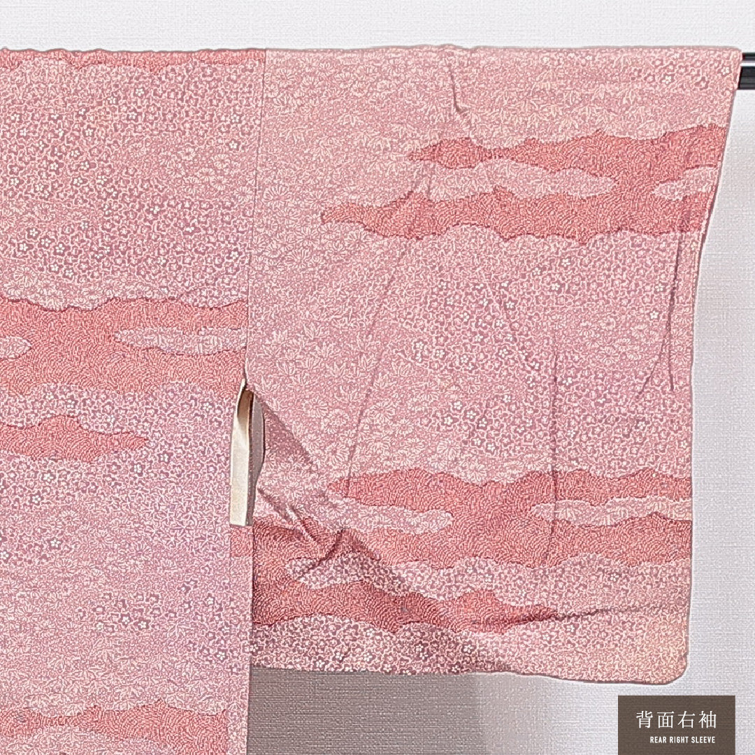 羽織(寄せ柄) 袷 身丈81cm 裄丈62cm 正絹 Cランク Sサイズ インフォーマル 赤系 1217-16817