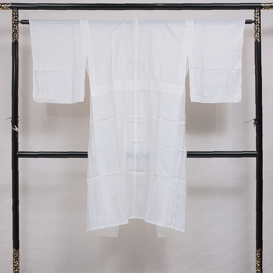 夏物 長襦袢 絽 身丈121cm 裄丈62cm 正絹 Aランク Sサイズ 無地 白系 RP 1239-16566