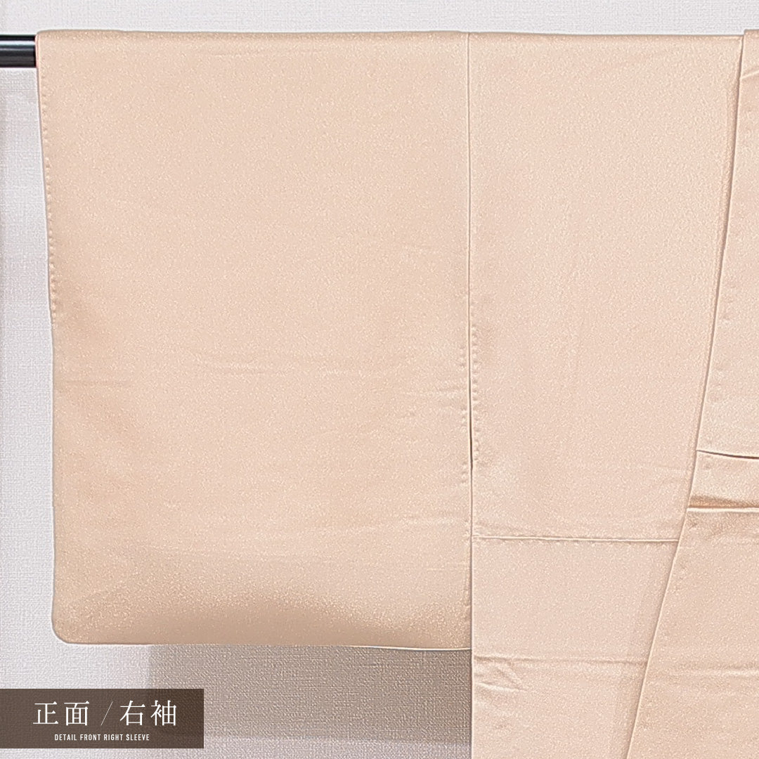 訪問着 袷 身丈153cm 裄丈62cm 正絹 Sランク Sサイズ 広衿 セミフォーマル 雪輪 牡丹 ぼかし染 金彩 ピンク系 クリーム系 1212-15878