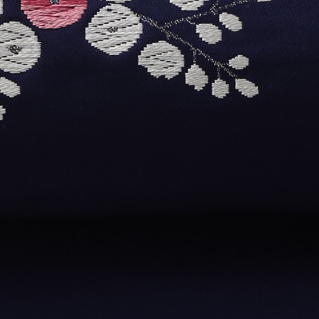 八寸名古屋帯 帯丈358cm セミフォーマル 名古屋仕立て ポイント柄 帯芯なし Cランク 正絹 梅 青系 紫系 1224-03559