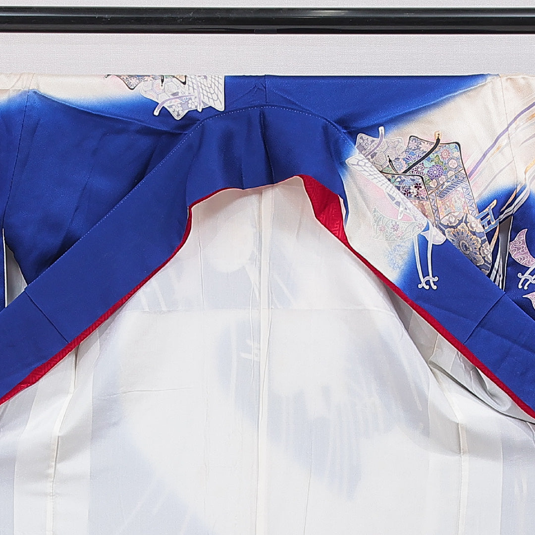 振袖 袷 身丈165cm 裄丈67cm フォーマル Cランク XLサイズ 正絹 広衿 御所車 1213-F0756