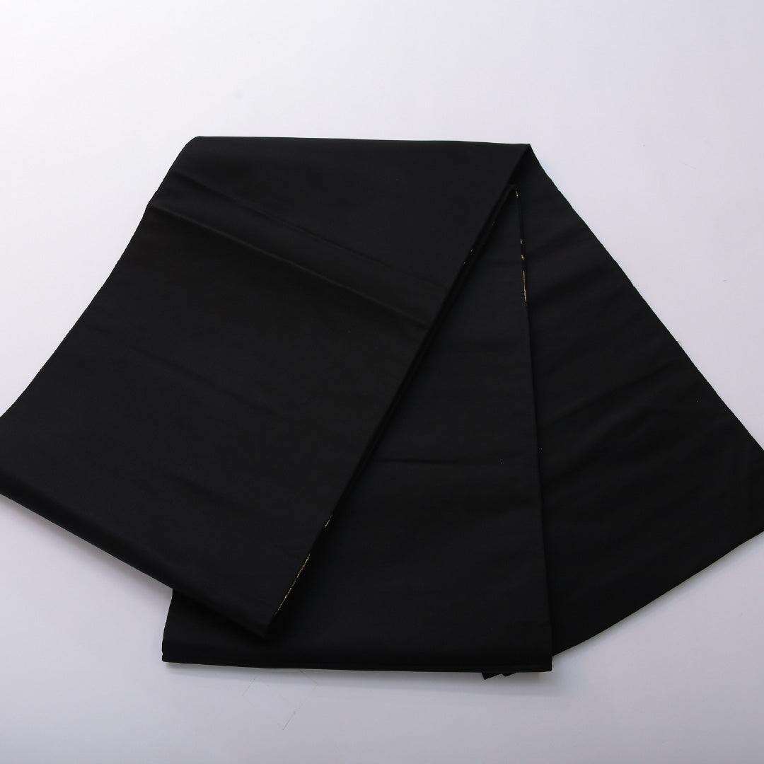 アンティーク 袋帯 帯丈412cm 六通 Aランク 正絹 植物柄 黒系 1223-01997