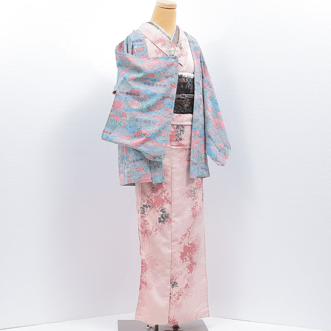 羽織 袷 身丈73cm 裄丈61cm 正絹 Cランク カジュアル Sサイズ 古典柄 多色系 HP 1232-16853