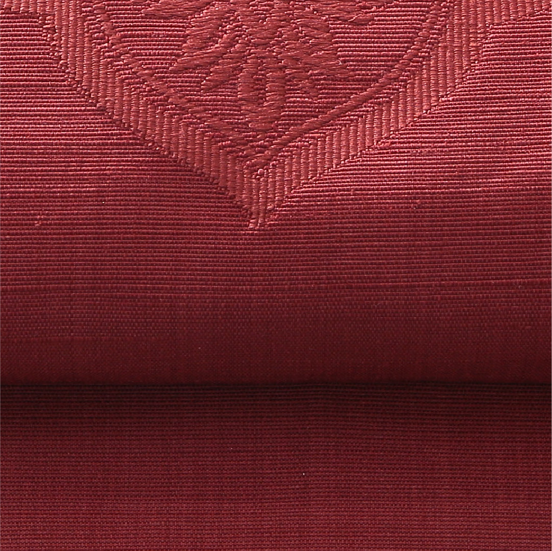 八寸名古屋帯(紬) 帯丈346cm カジュアル 開き仕立て ポイント柄 Sランク 正絹 鏡裏文 赤系 1224-03913