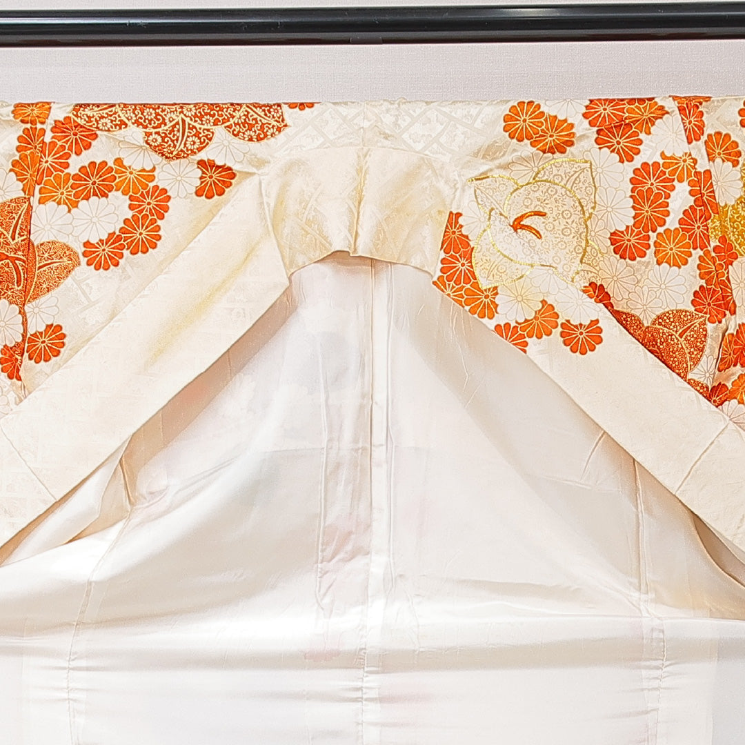 振袖 袷 身丈163cm 裄丈62cm フォーマル Cランク Lサイズ 正絹 広衿 橘 金駒刺繍 1213-F0687