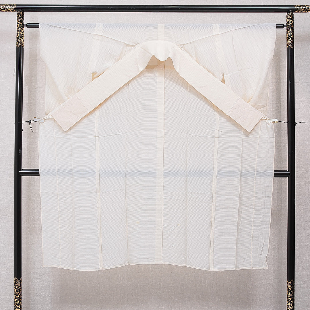 夏物 長襦袢 絽 身丈136cm 裄丈62cm 正絹 Cランク 2XLサイズ 無地 ベージュ系 LP 1239-15419