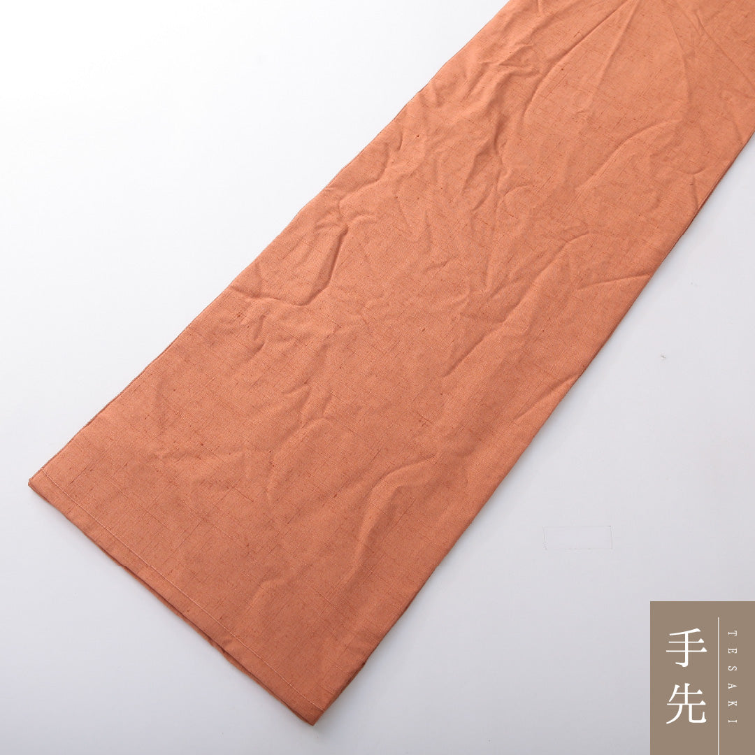袋帯(紬) 帯丈464cm 正絹 ポイント柄 インフォーマル 鏡裏文 朱系 1243-02090