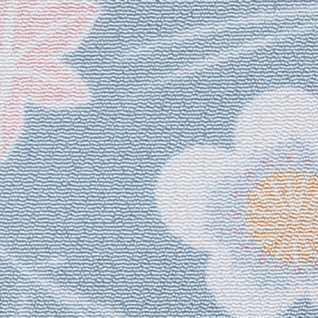 小紋 洗える着物 袷 身丈164cm 裄丈68cm ポリエステル Sランク Lサイズ 広衿 インフォーマル 梅 紅葉 水色系 1215-15796