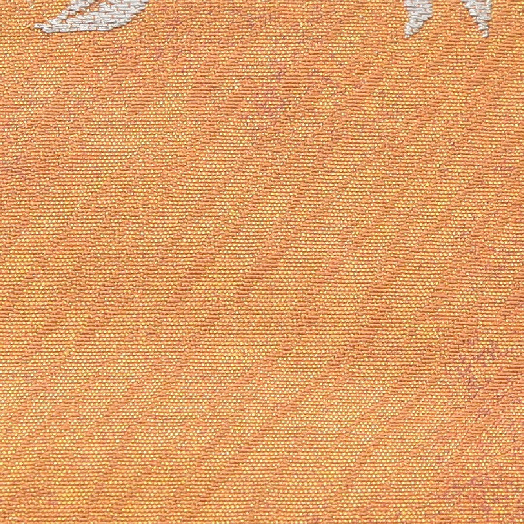 袋帯 帯丈448cm セミフォーマル ポイント柄 Aランク 正絹 菊 金系 朱系 1223-02331