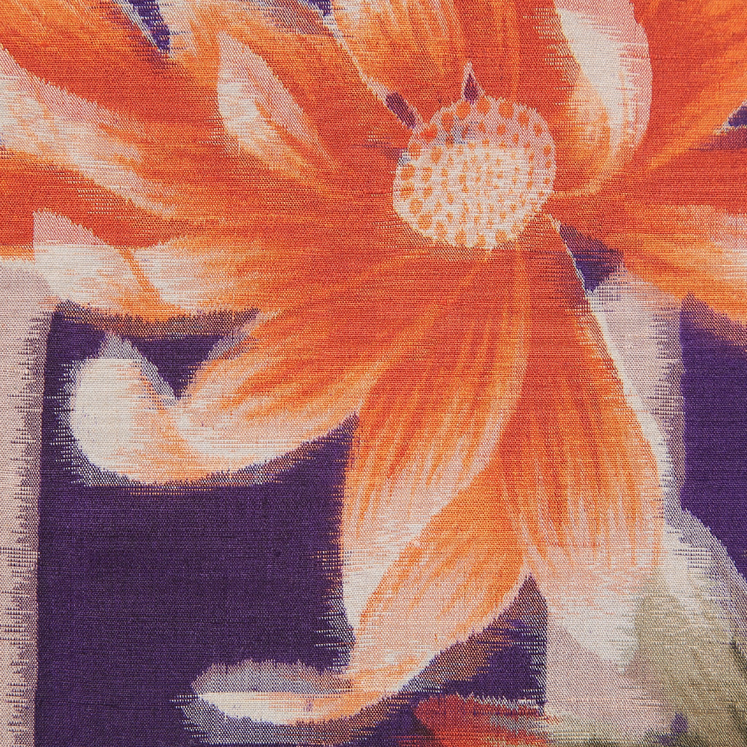 アンティーク 道行コート(銘仙) 袷 身丈86cm 裄丈64cm 正絹 Aランク Mサイズ 亀甲 花柄 青系 1263-15179