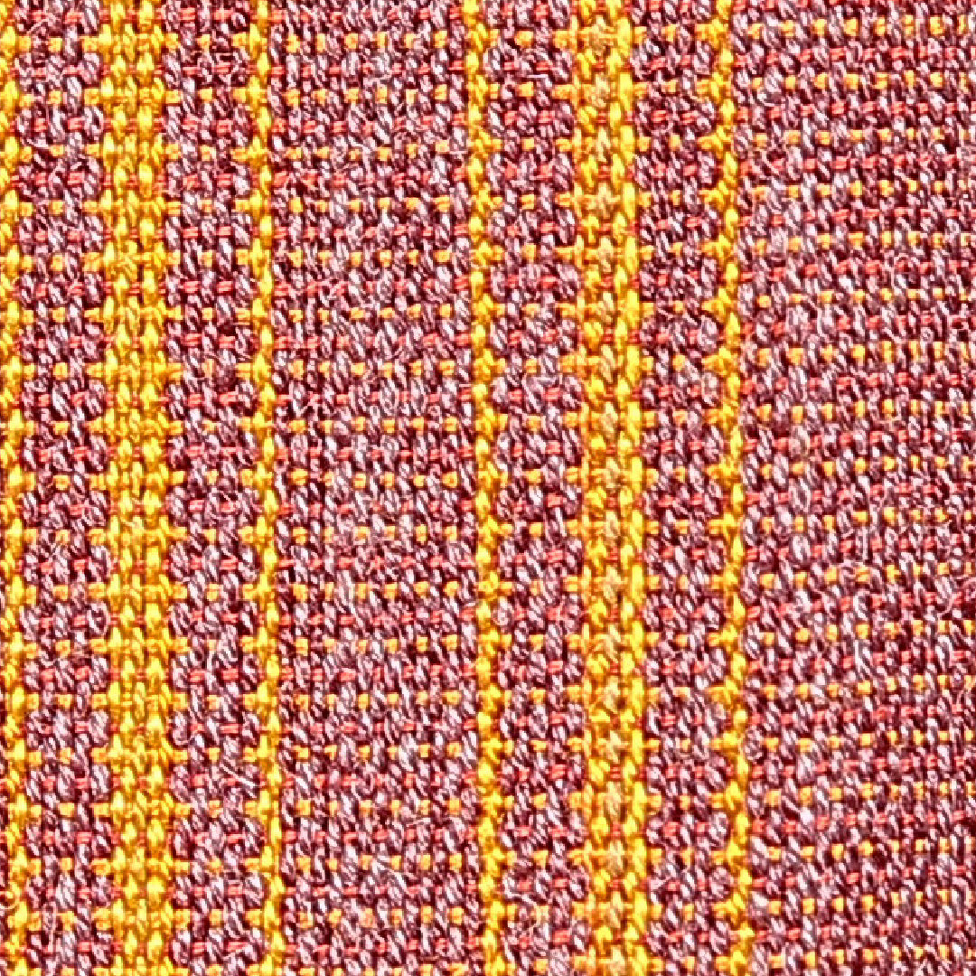 ウールの道中着(紬) 洗える着物 単衣 身丈69cm 裄丈66cm ウール Sランク Mサイズ カジュアル 縞 朱系 1264-16816