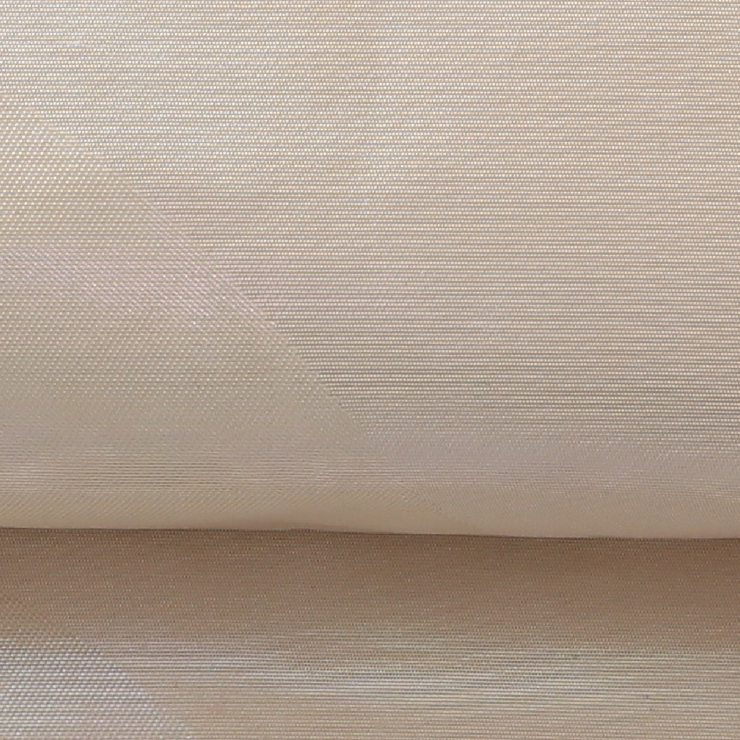 九寸名古屋帯 帯丈355cm セミフォーマル 名古屋仕立て ポイント柄 Bランク 正絹 引箔 扇 クリーム系 1224-03906