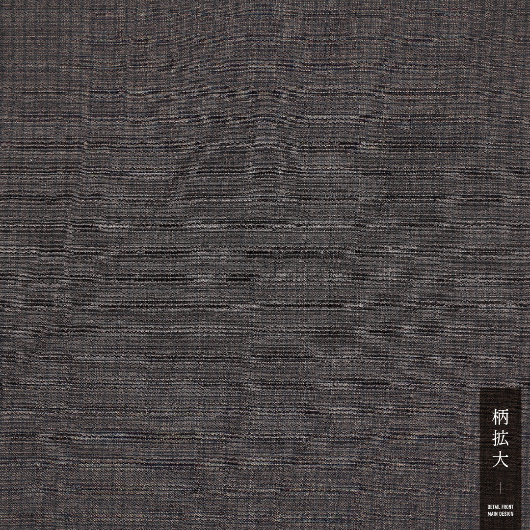男着物 単衣 身丈132cm 裄丈63cm 正絹 Cランク カジュアル 棒衿 XSサイズ 格子 茶系 LP 1224-15239