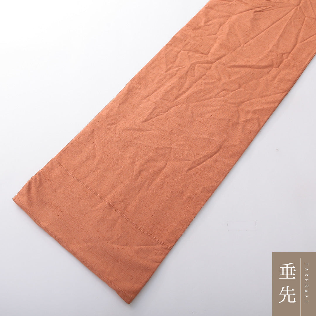 袋帯(紬) 帯丈464cm 正絹 ポイント柄 インフォーマル 鏡裏文 朱系 1243-02090