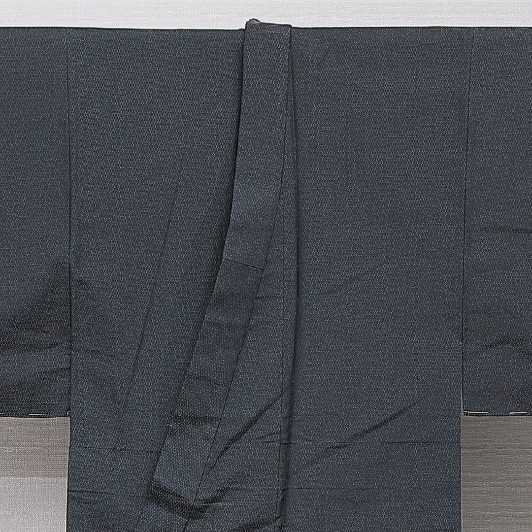 男着物 袷 身丈137cm 裄丈63cm 正絹 Sランク カジュアル 棒衿 Sサイズ 無地 黒系 RP 1224-15353