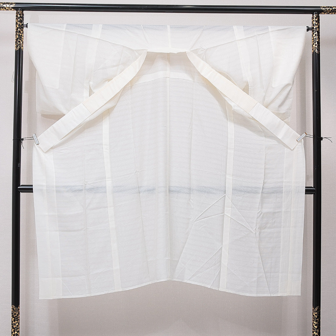 夏物 長襦袢 絽 身丈135cm 裄丈66cm 正絹 Bランク XLサイズ 無地 白系 RP 1239-15409