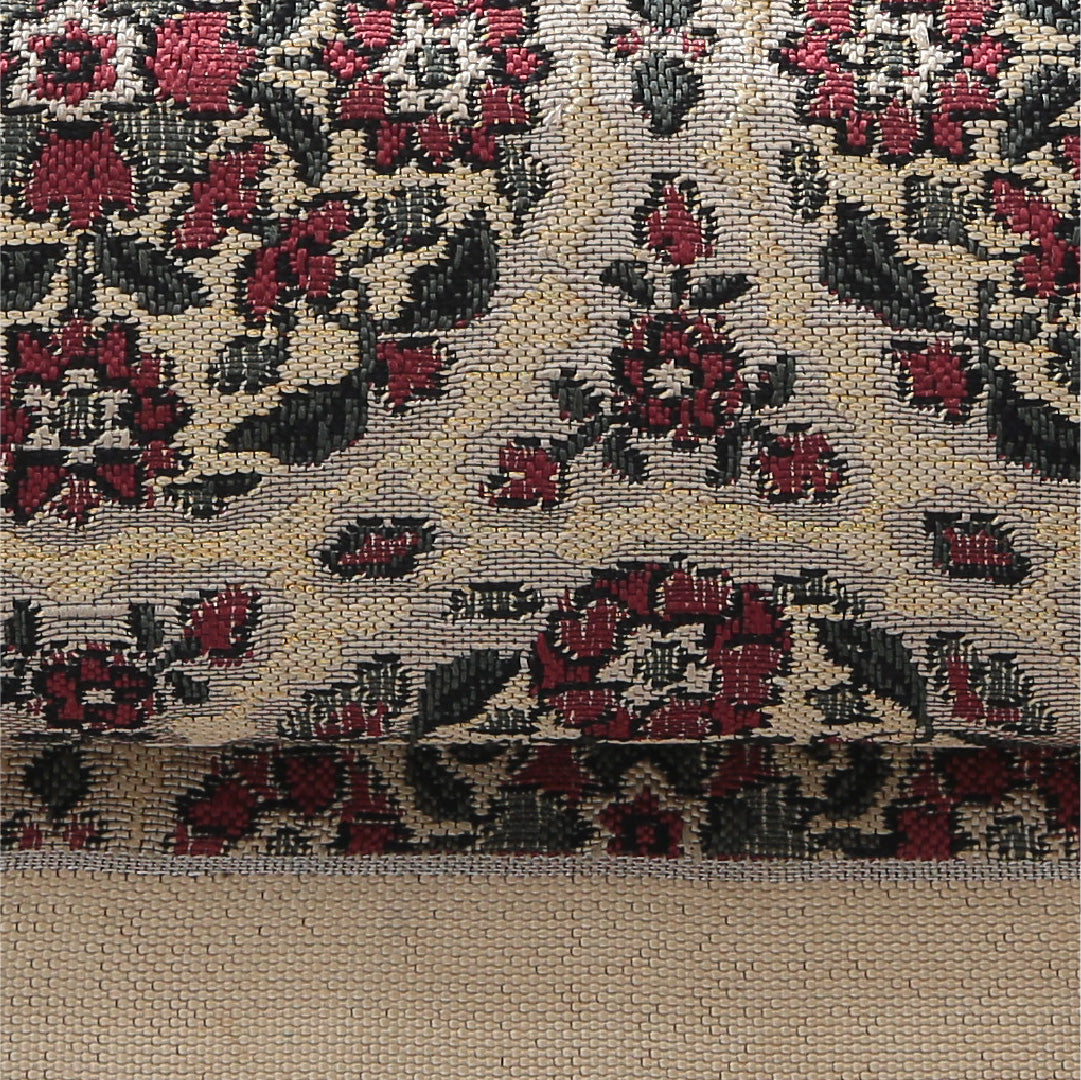 八寸名古屋帯 帯丈392cm カジュアル 開き仕立て 全通 Aランク 正絹 花文 多色系 クリーム系 1224-03916