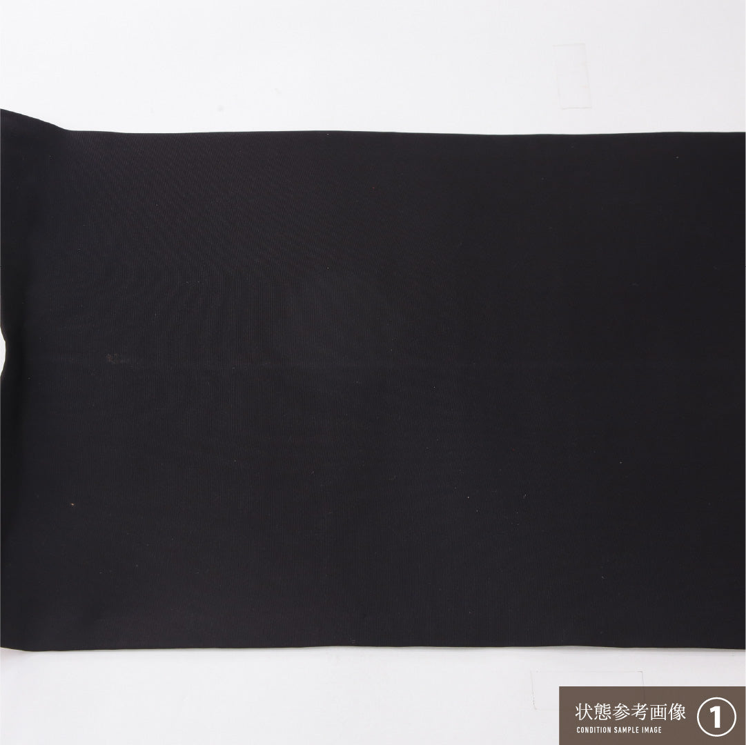 九寸名古屋帯 Aランク 帯丈362cm 正絹 ポイント柄 開き仕立て 染め インフォーマル 唐草鳳凰文 黒系 RP 1245-04051
