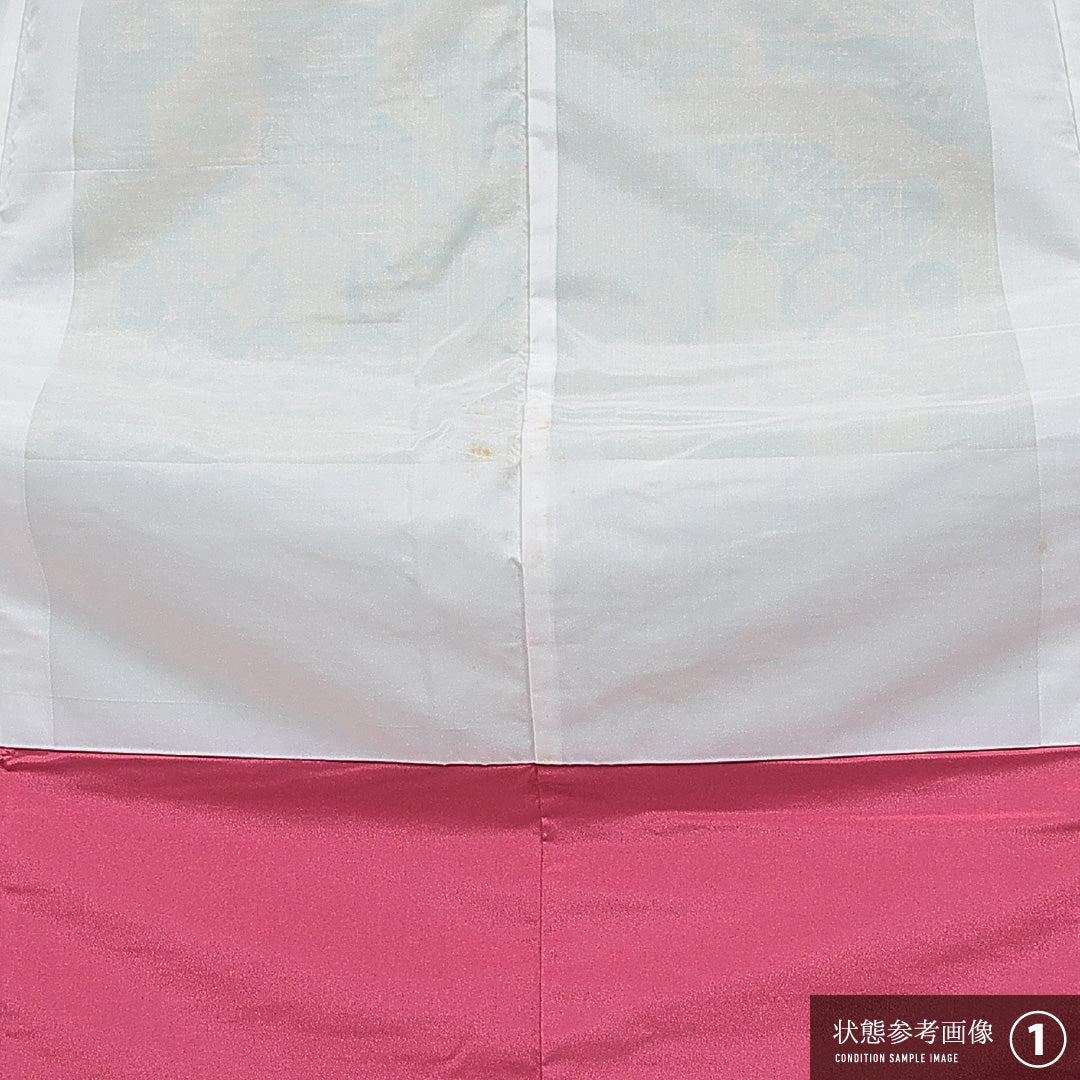 洗える着物 紬 袷 身丈159cm 裄丈62cm ポリエステル Aランク カジュアル 広衿 Mサイズ 創作柄 緑系 RP 1223-16391