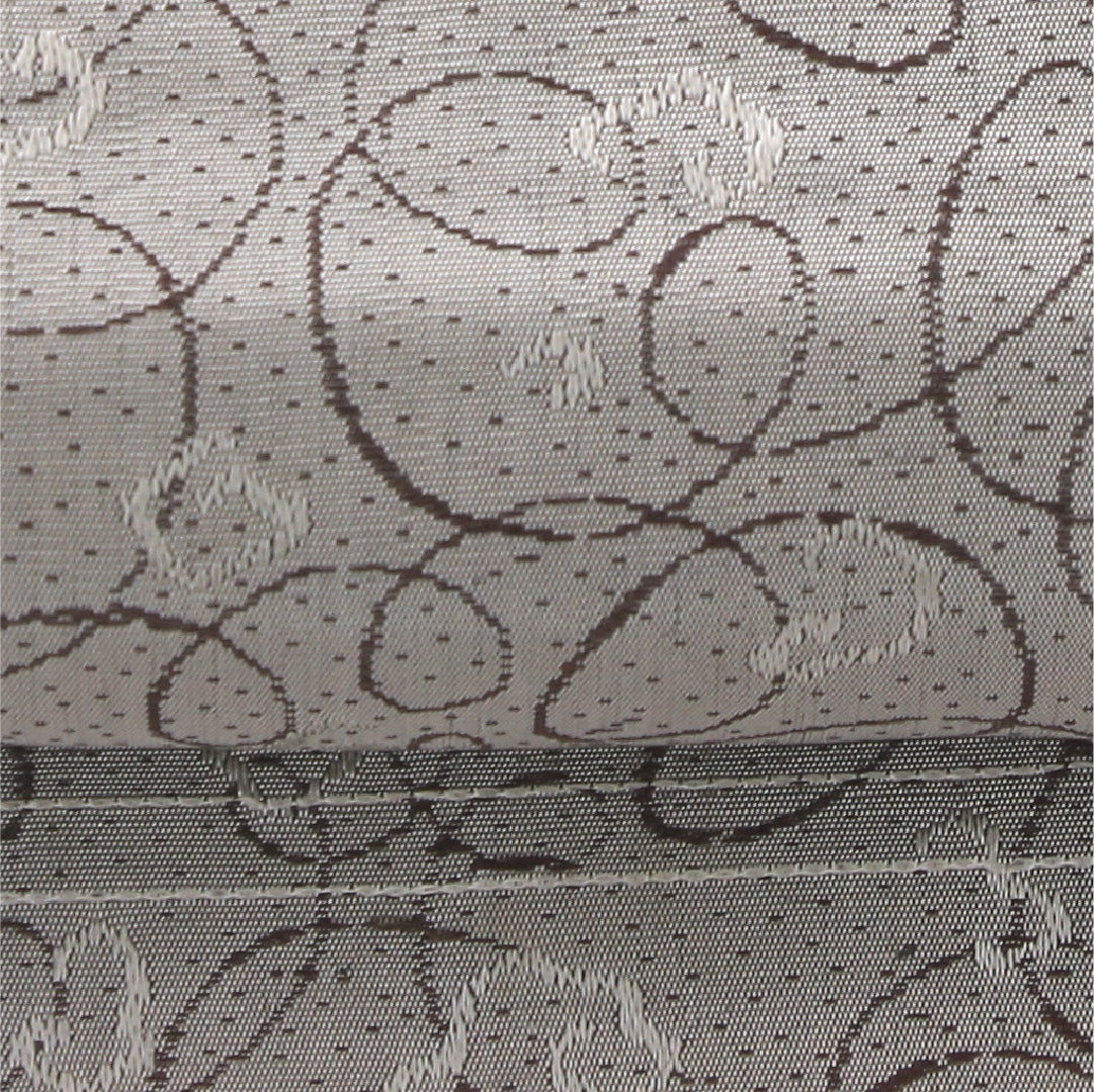 アンティーク 九寸名古屋帯 帯丈370cm 開き仕立て 六通 Aランク 正絹 創作柄 落款 グレー系 1224-04172