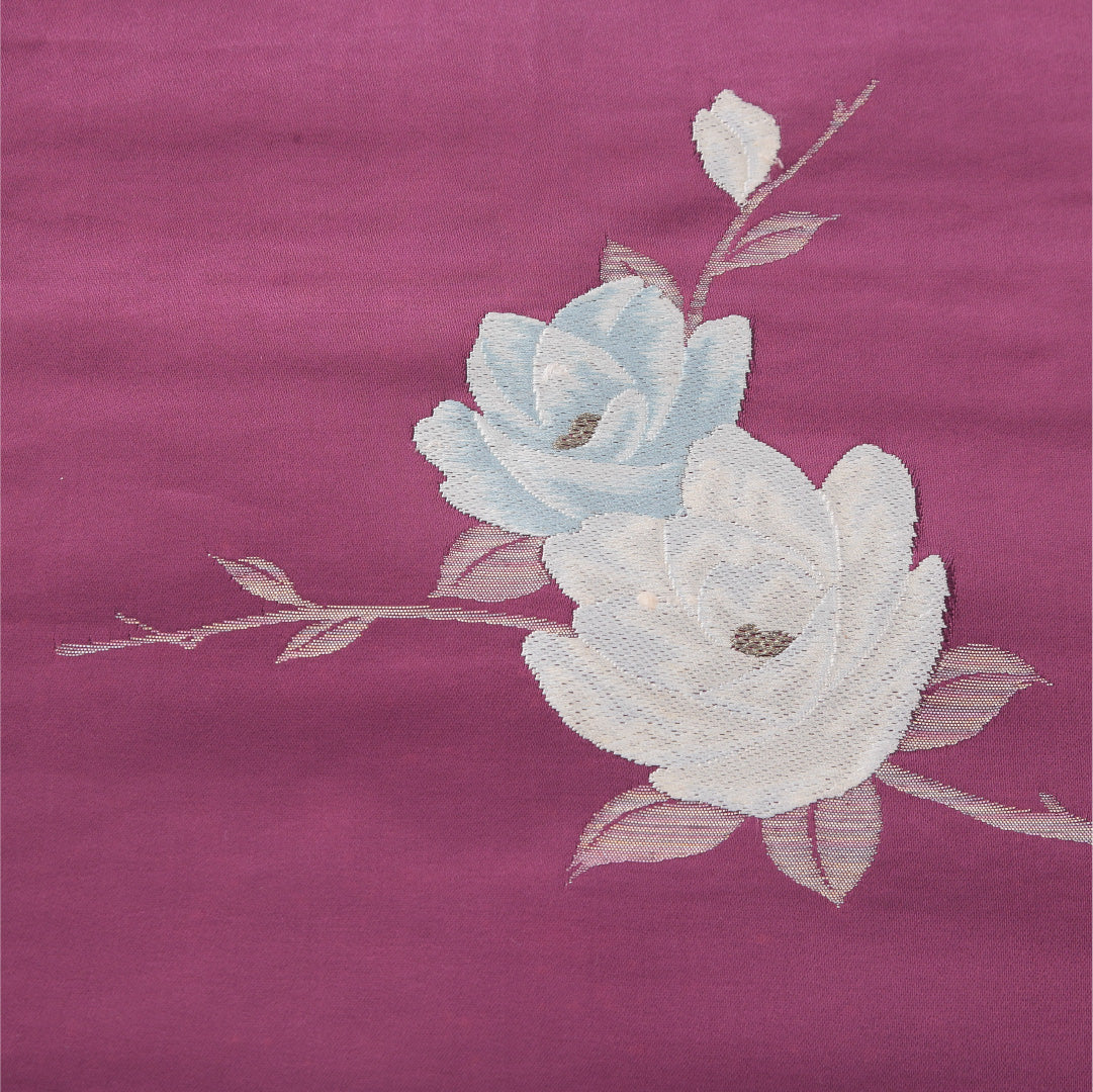 八寸名古屋帯 帯丈340cm カジュアル 松葉仕立て ポイント柄 Dランク 正絹 木蓮 紫系 1224-04161