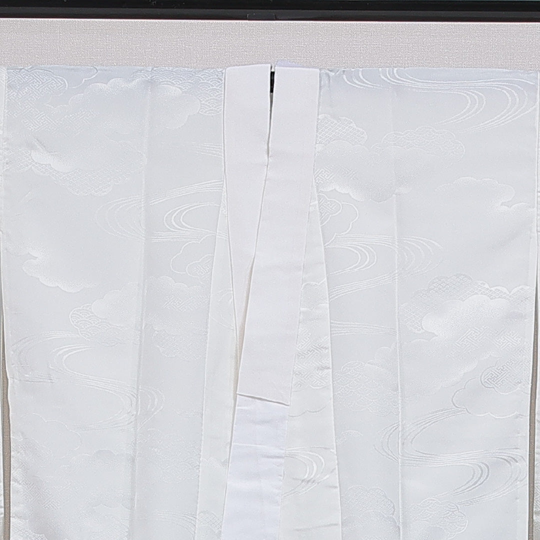 長襦袢 無双袖 身丈136cm 裄丈67cm 正絹 Sランク 2XLサイズ 吉祥文様 白系 RP 1239-16555