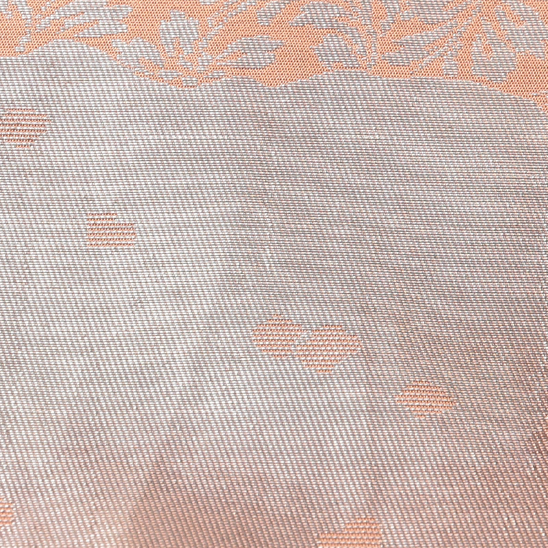 袋帯 帯丈428cm 正絹 六通 帯芯なし セミフォーマル 道長取り 朱系 1243-02158