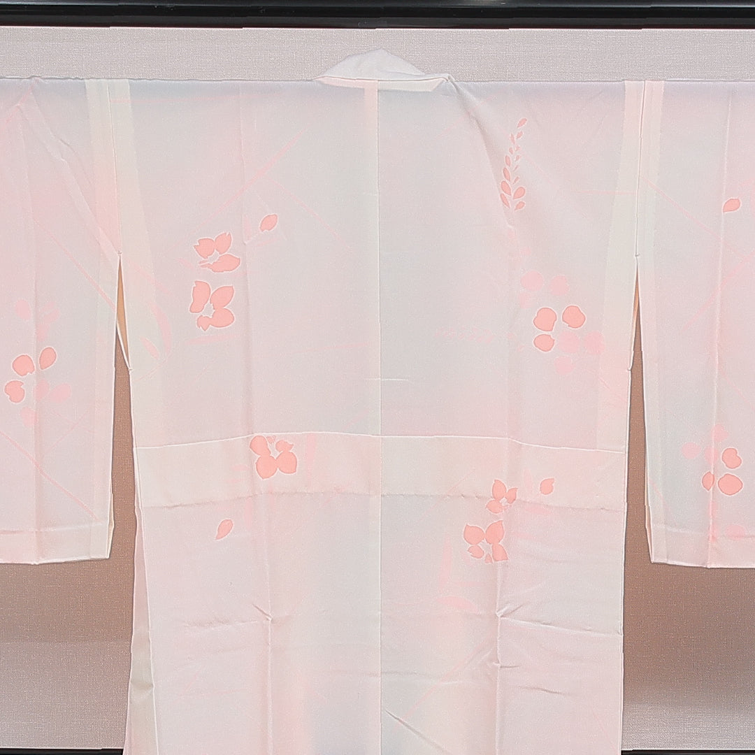 長襦袢 無双袖 身丈128cm 裄丈62cm 正絹 Aランク Lサイズ 創作柄 ピンク系 RP 1239-16499